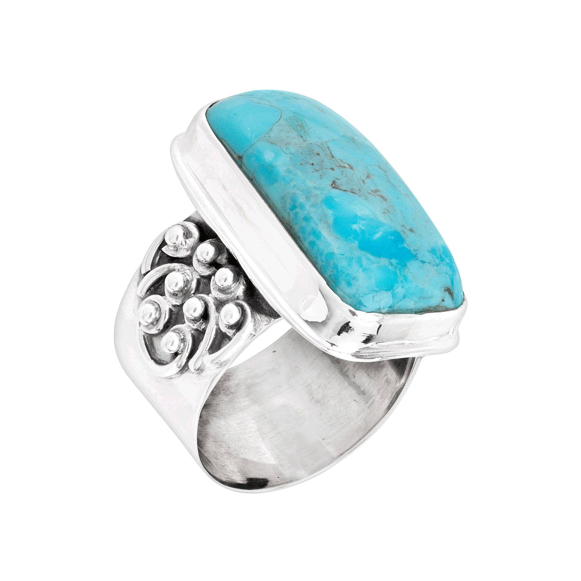 Silpada Big Spring Compressed Mojave Turquoise  Ring, Silver