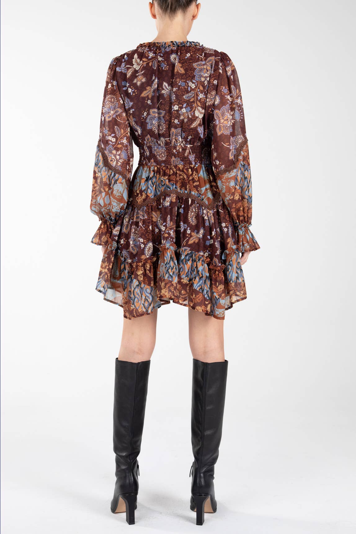 MD1815L - Paisley Print Dress