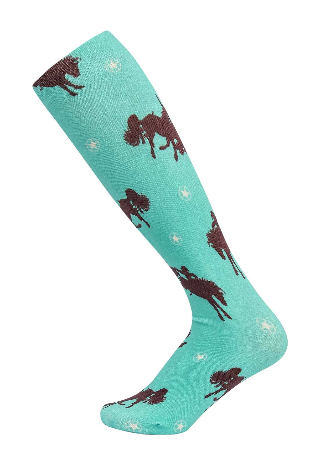 AWST Int'l Lila Bucking Horses Socks