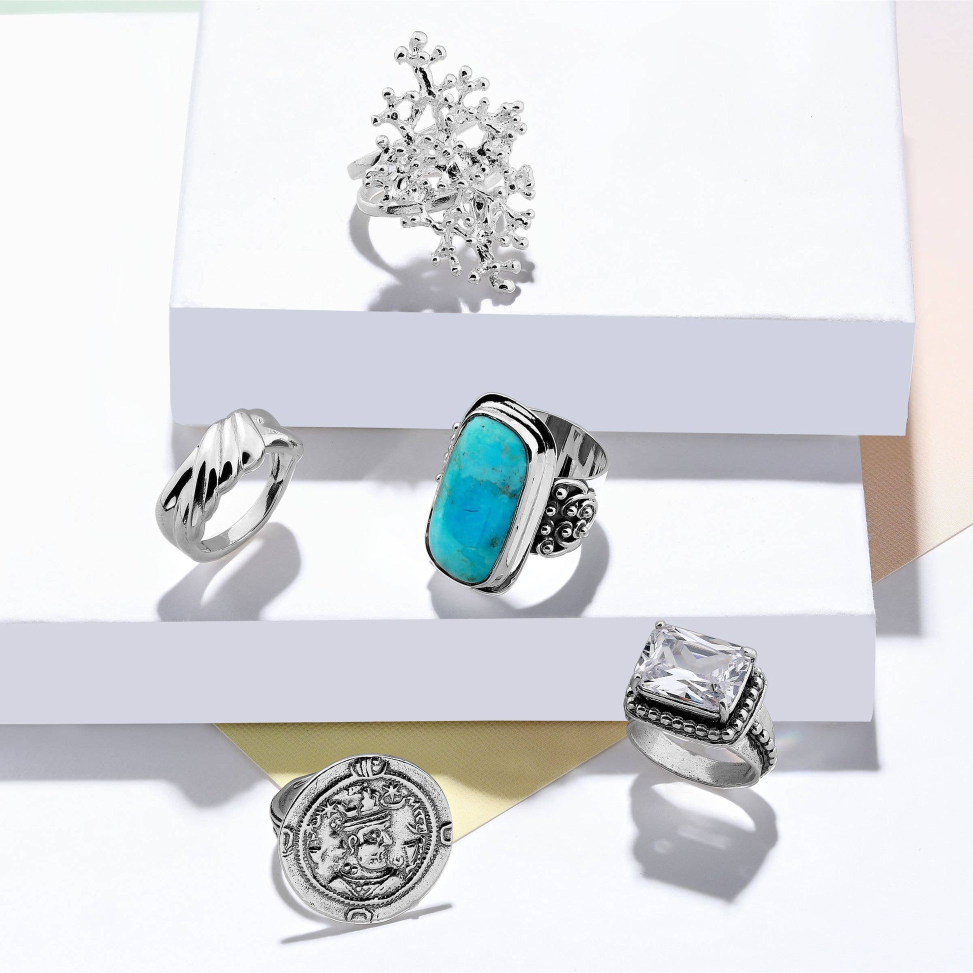 Silpada Big Spring Compressed Mojave Turquoise  Ring, Silver