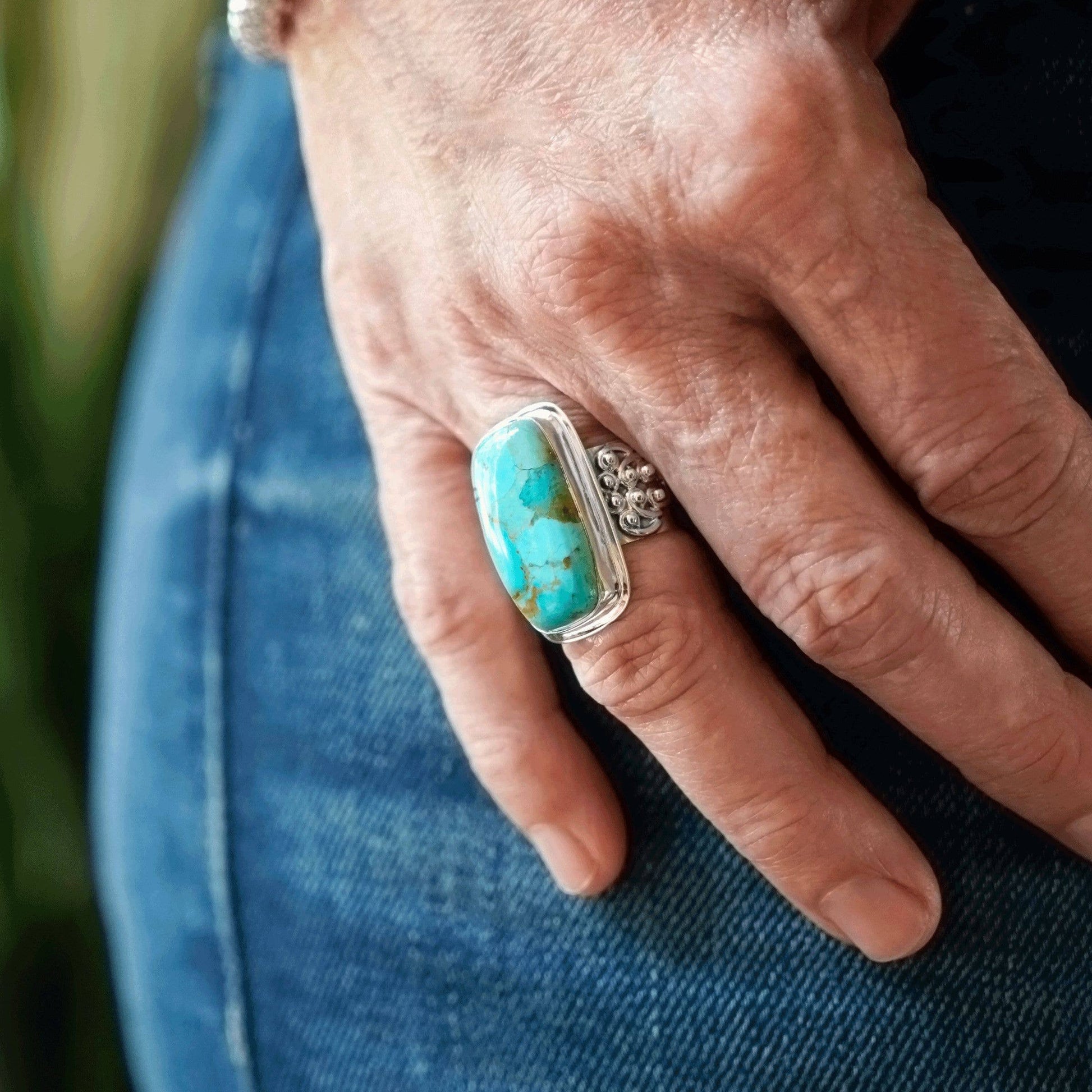 Silpada Big Spring Compressed Mojave Turquoise  Ring, Silver